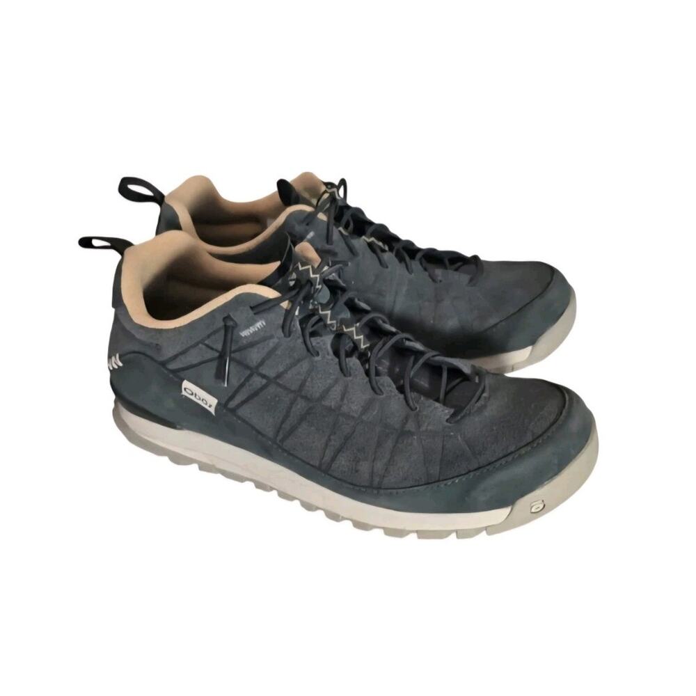 Oboz Jeannette Low Women's 9.5 Hiking Shoes Black Sea Charcoal Suede 74402 Eco